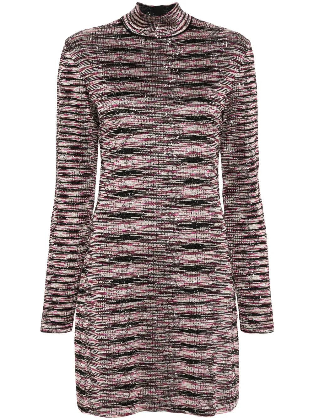 Sequin-Embellished Zigzag Mini Dress