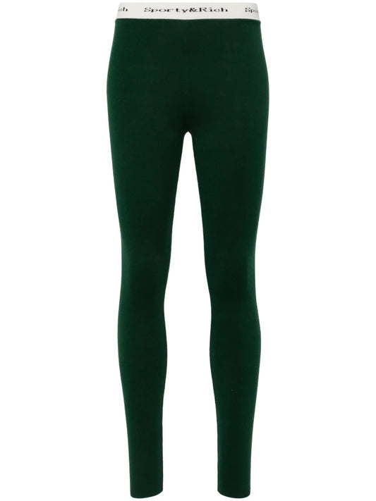 Logo-Waistband Slip-On Leggings