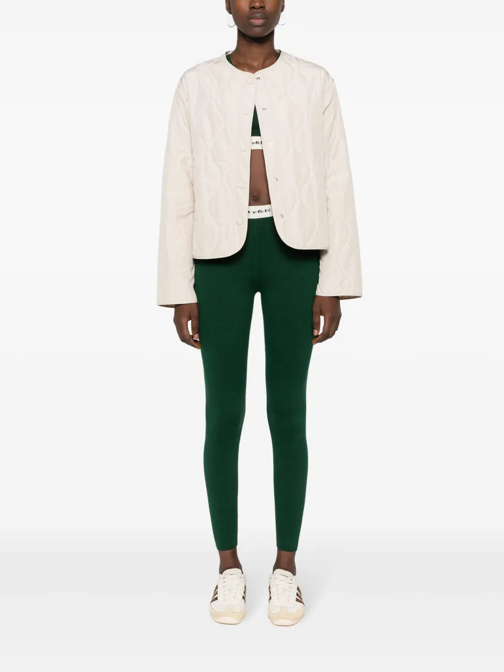 Logo-Waistband Slip-On Leggings