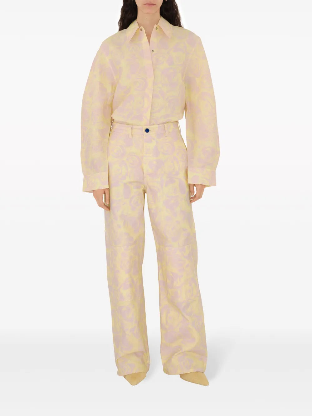 Floral-Print Taffeta Shirt
