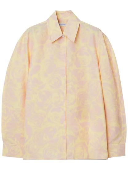 Floral-Print Taffeta Shirt
