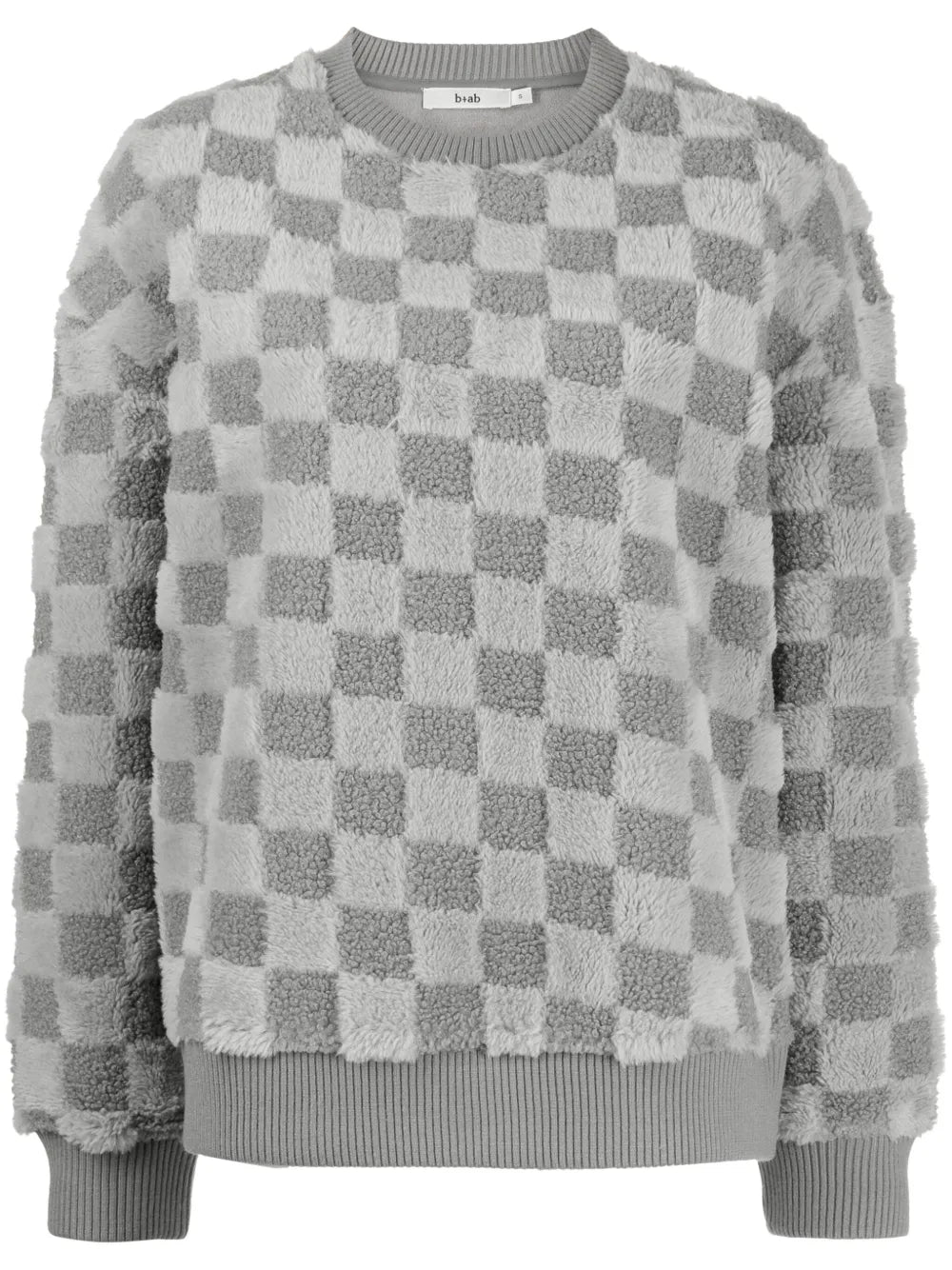 Check-Pattern Crew-Neck Sweatshirt