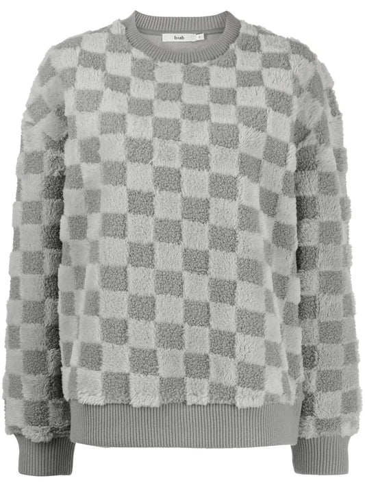Check-Pattern Crew-Neck Sweatshirt