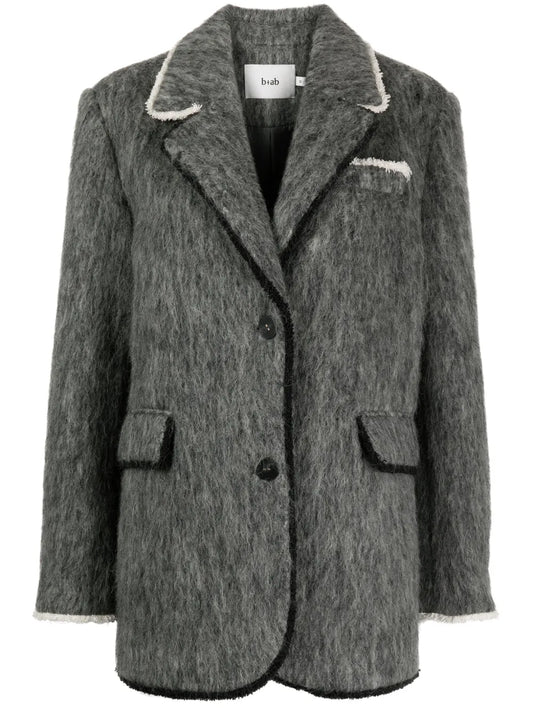 Brushed-Finish Single-Breasted Blazer