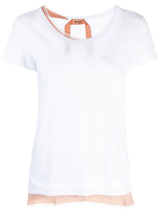 Layered-Design Cotton T-Shirt