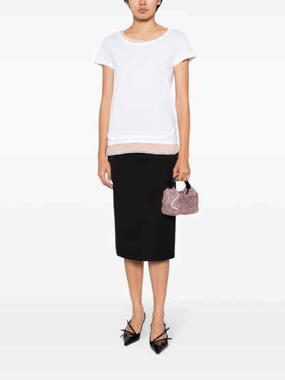 Layered-Design Cotton T-Shirt