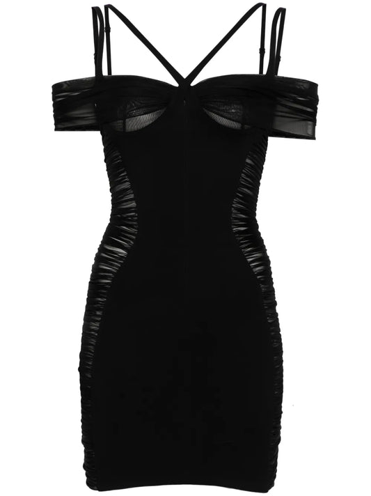 Ruched Panelled Mini Dress