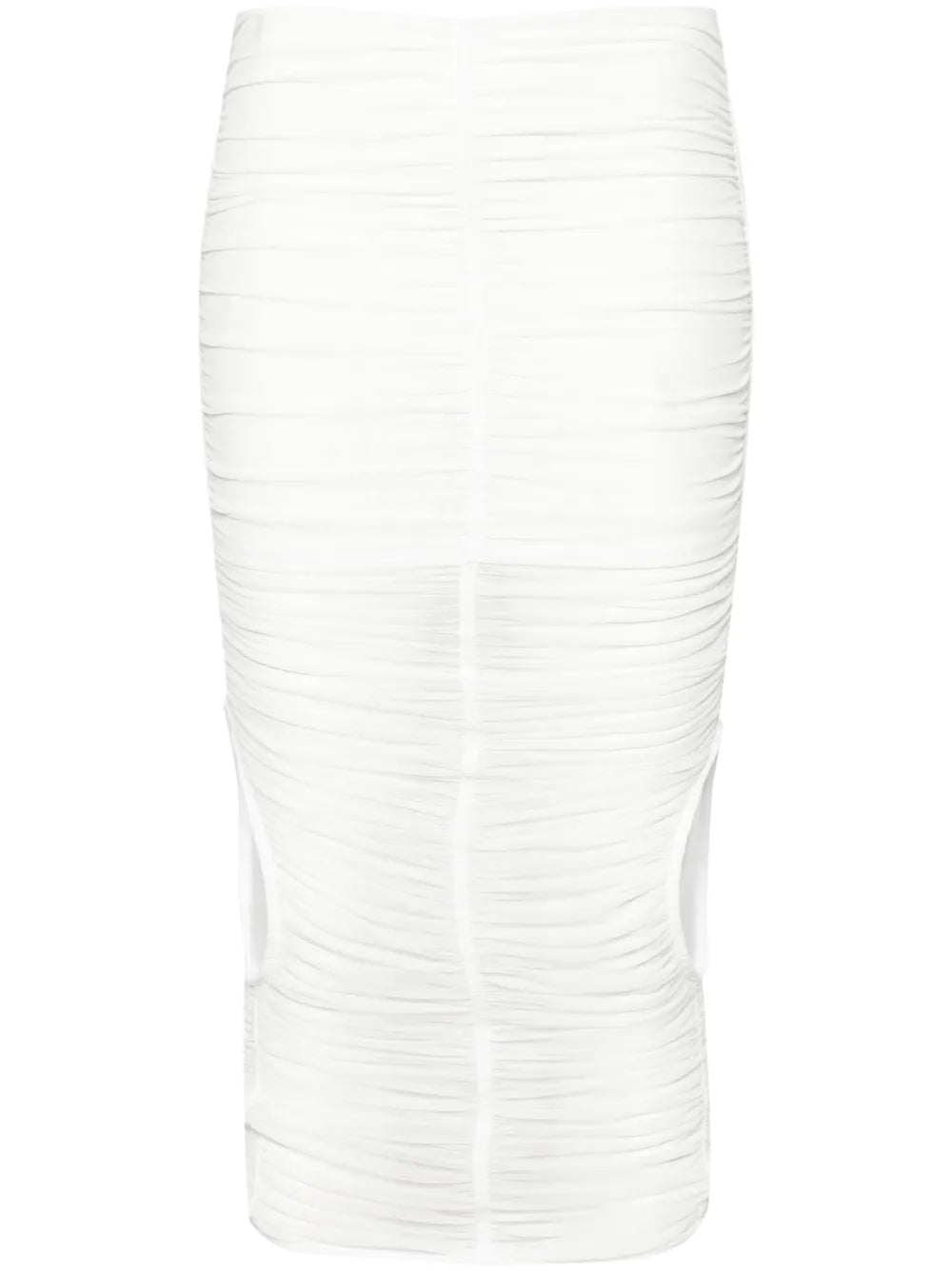 Mesh Ruched Midi Skirt