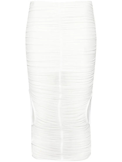 Mesh Ruched Midi Skirt
