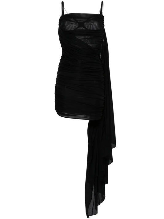 Open-Back Draped Minidress