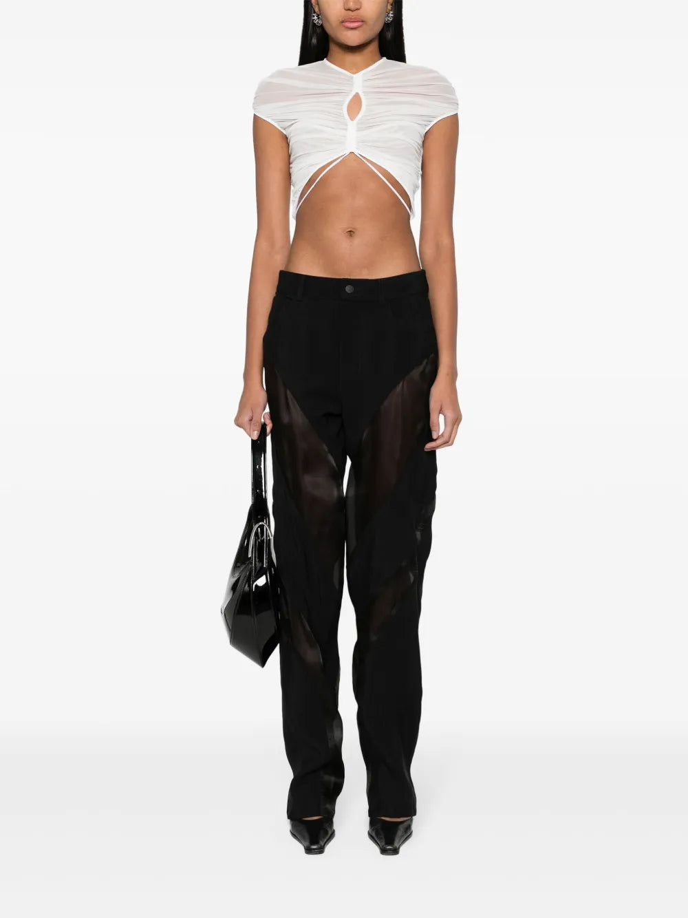 Cropped Mesh T-Shirt