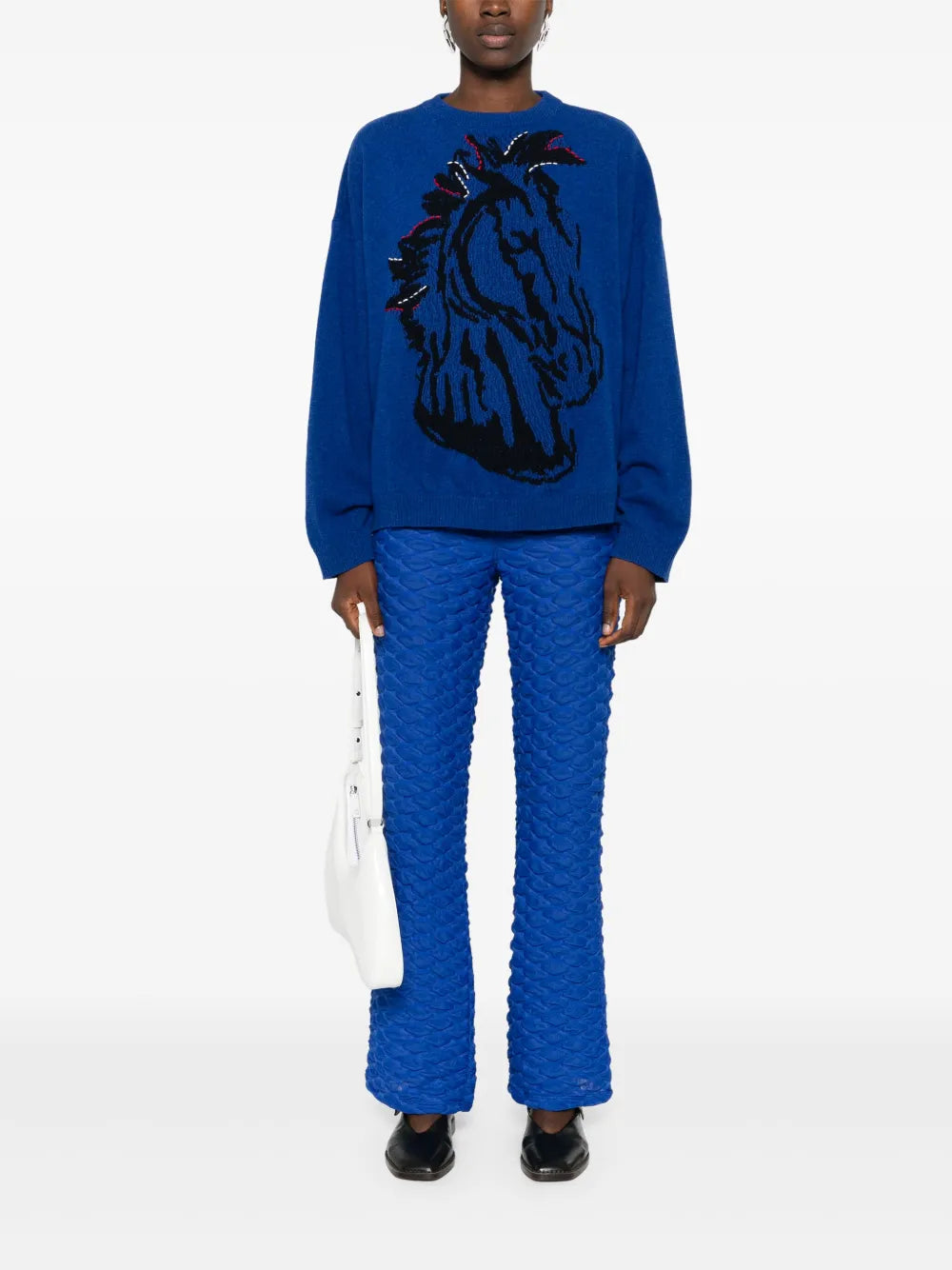 Bubble Wrap High-Waist Bootcut Trousers