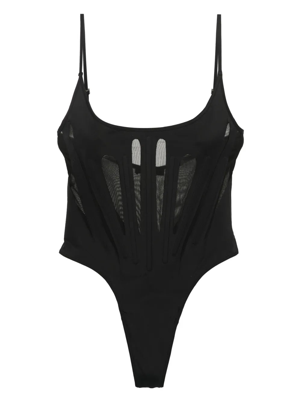 Semi-Sheer Thong Swimsuit