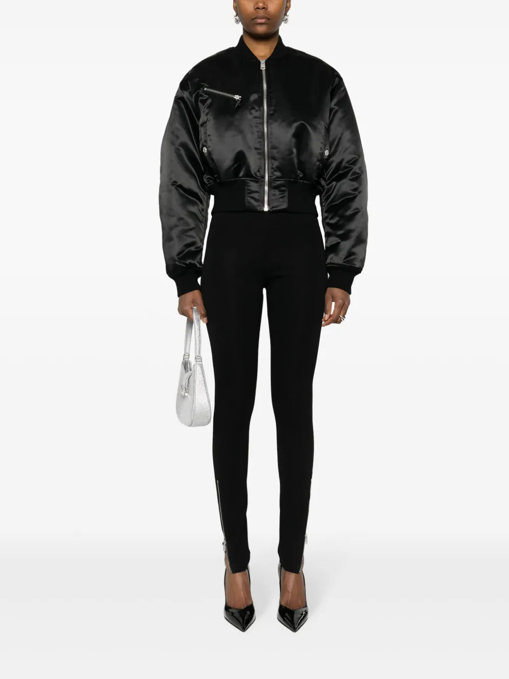 Cropped Padded Bomber Jacket