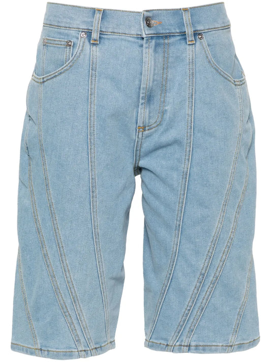Panelled Denim Shorts
