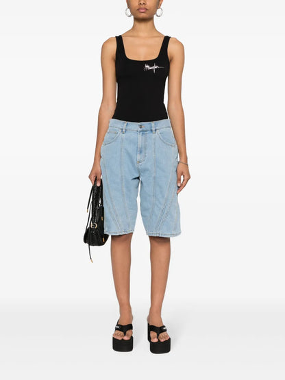 Panelled Denim Shorts