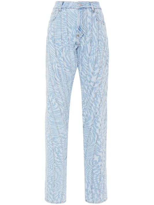 Star-Print Tapered Jeans