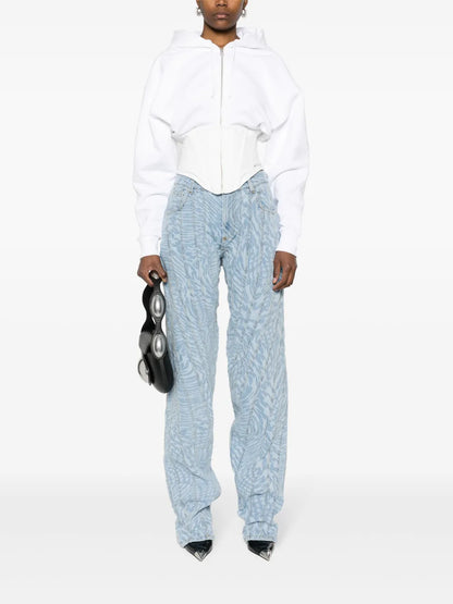 Star-Print Tapered Jeans