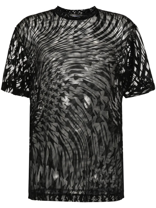Flocked-Print T-Shirt