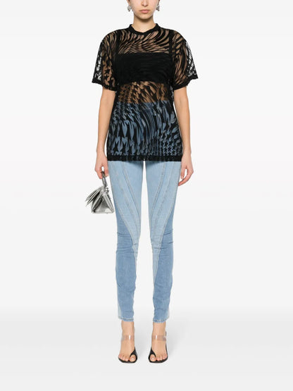 Flocked-Print T-Shirt