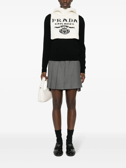 Intarsia-Knit Logo Neck Warmer