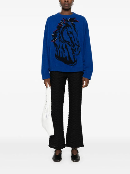 Bubble Wrap High-Waist Bootcut Trousers