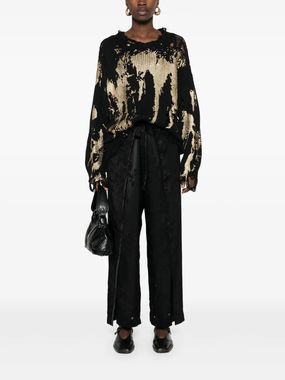 Fold High-Waist Palazzo Trousers