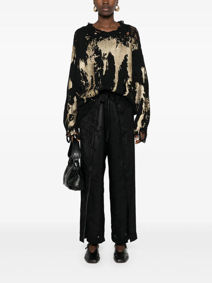 Fold High-Waist Palazzo Trousers