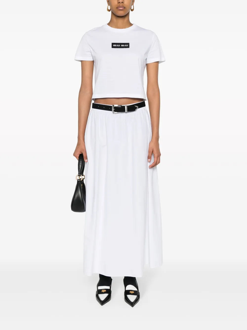 Sequin-Logo Cotton T-Shirt