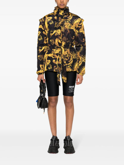 Barocco-Print Down Jacket
