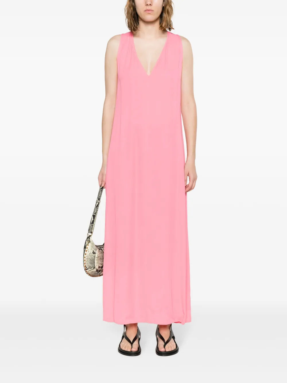 V-Neck Shift Maxi Dress