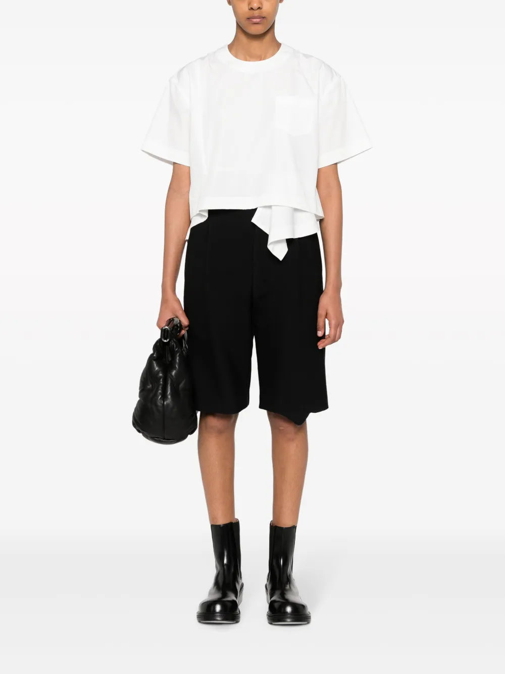 Asymmetric Poplin T-Shirt