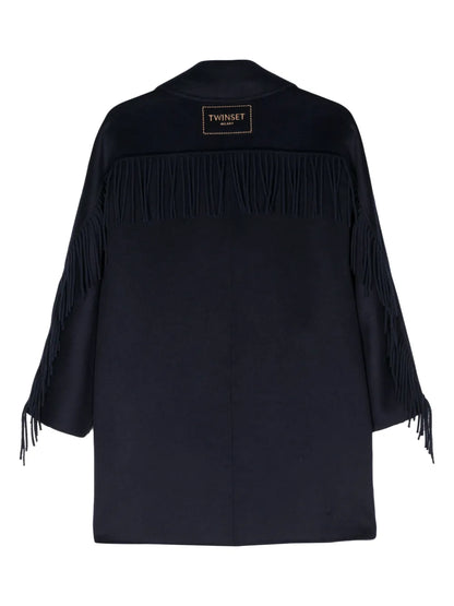Fringed Double-Breasted Coat