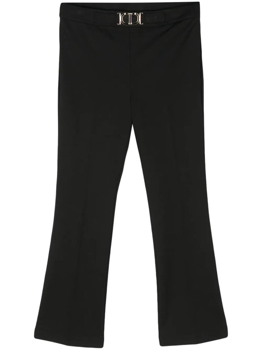 Logo-Plaque Straight-Leg Trousers
