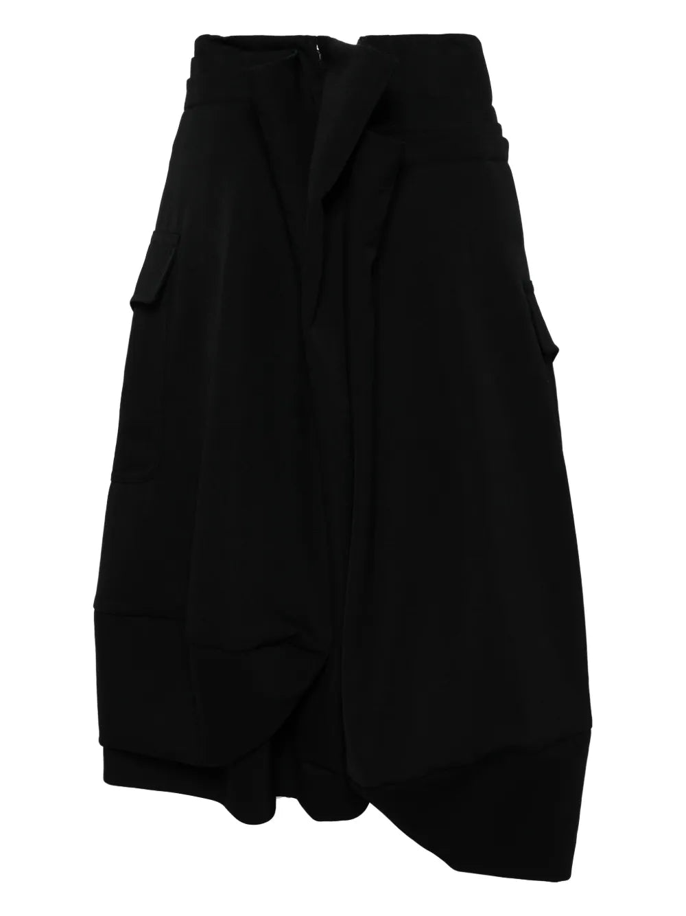 Asymmetric Wool Midi Skirt