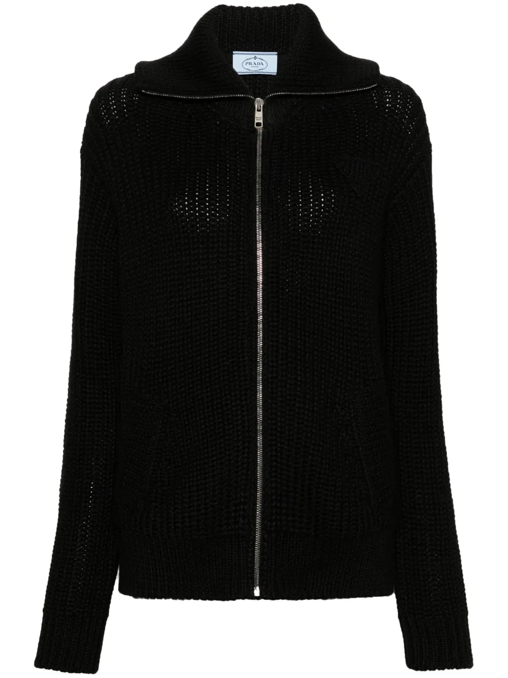 Enamel-Triangle Zip-Up Cardigan