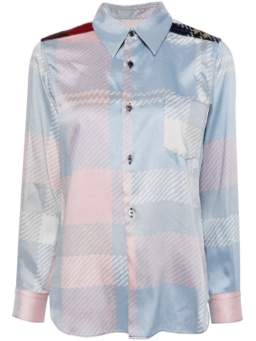 Check-Pattern Detailing Shirt