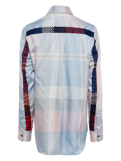 Check-Pattern Detailing Shirt
