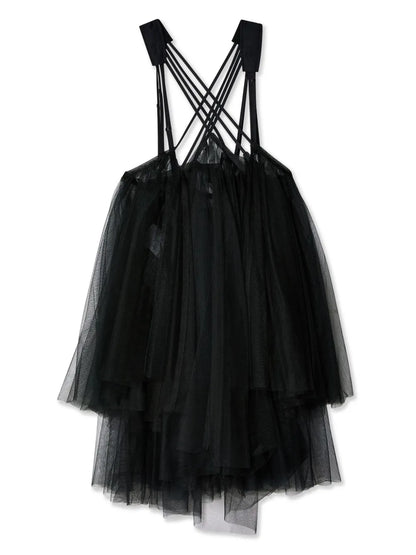 Harness-Fastened Tulle Skirt