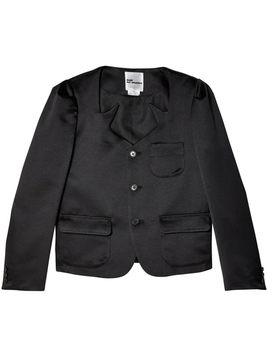 Satin Single-Breasted Blazer