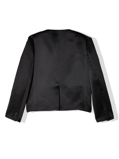 Satin Single-Breasted Blazer