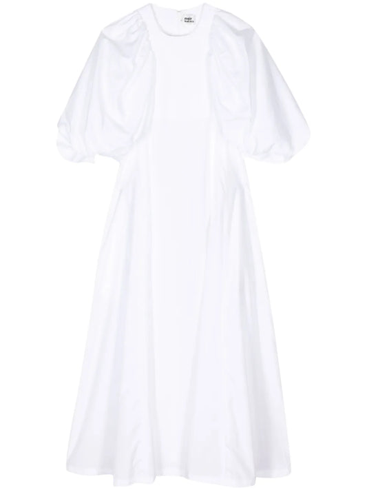 Puff-Sleeve Midi Dress