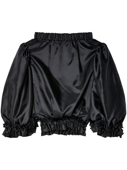 Off-Shoulder Satin Blouse