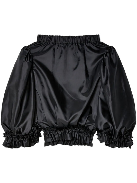Off-Shoulder Satin Blouse