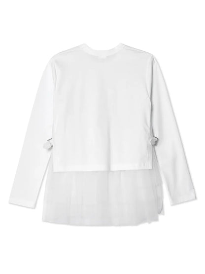 Tulle-Layer Cotton T-Shirt