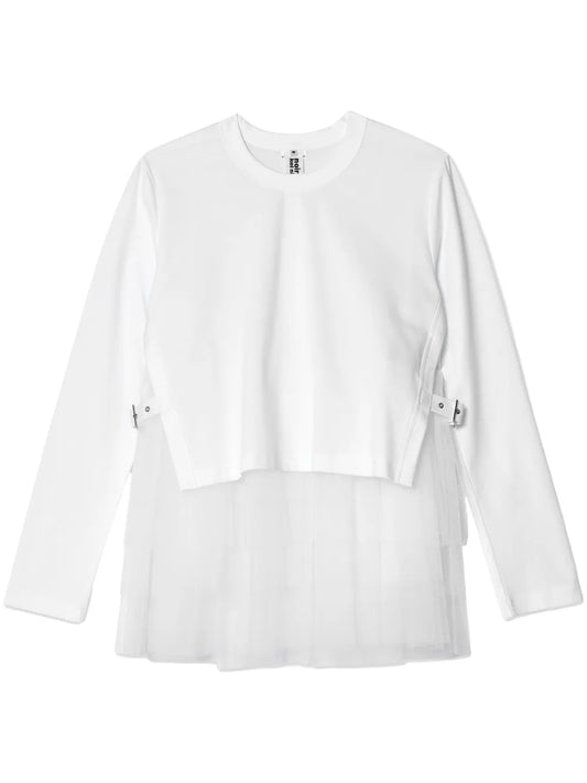 Tulle-Layer Cotton T-Shirt