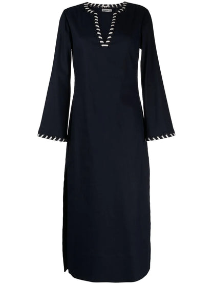 Dalta Eyelet-Detail Midi Dress