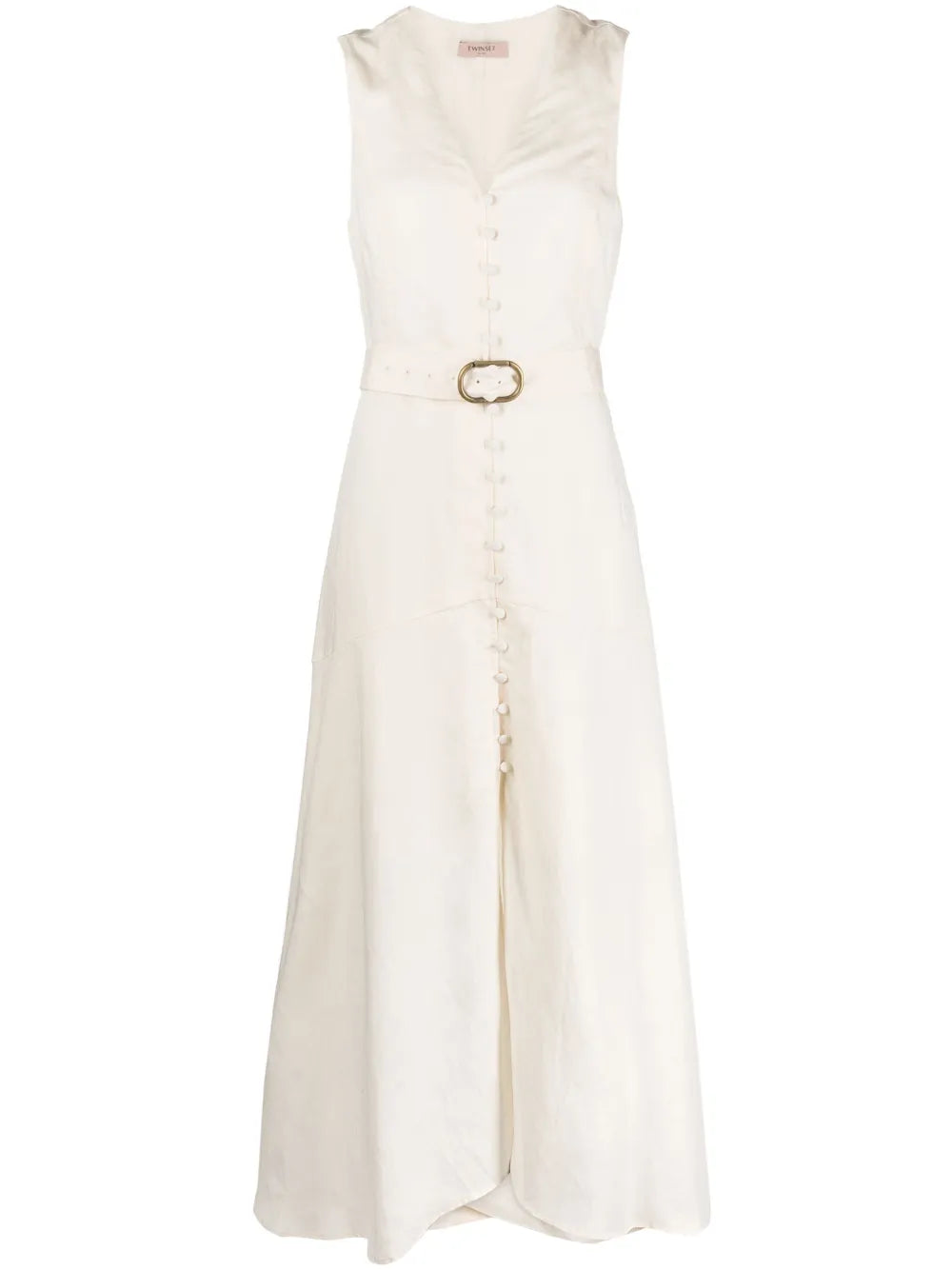 V-Neck Buttoned Maxi Dress