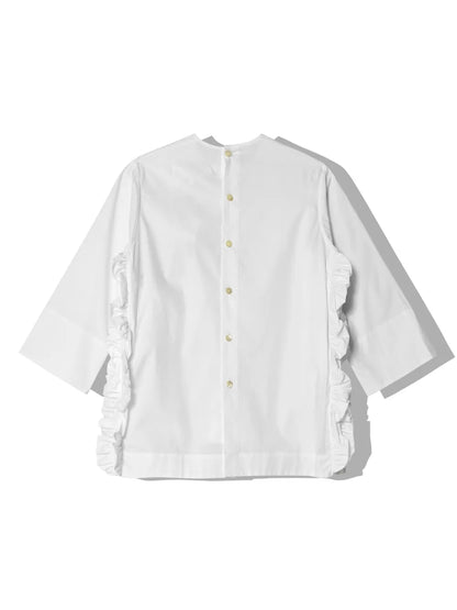 Ruffle-Embellished Cotton Blouse
