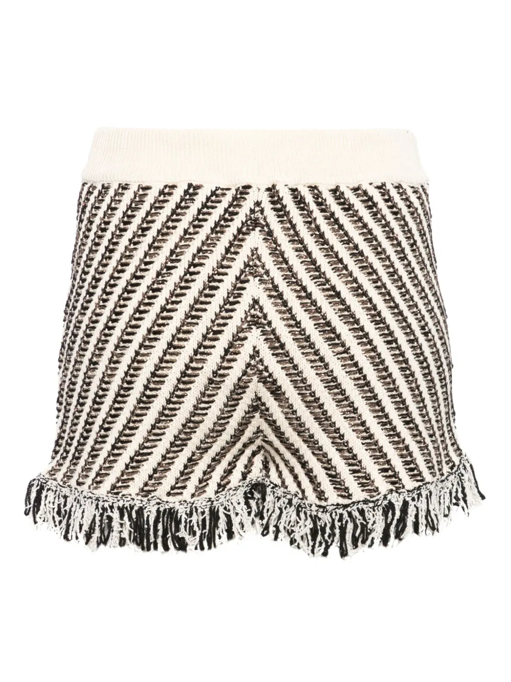 Patterned-Jacquard Knitted Mini Shorts